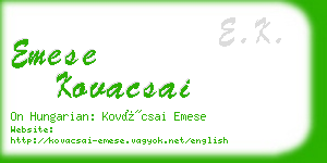 emese kovacsai business card